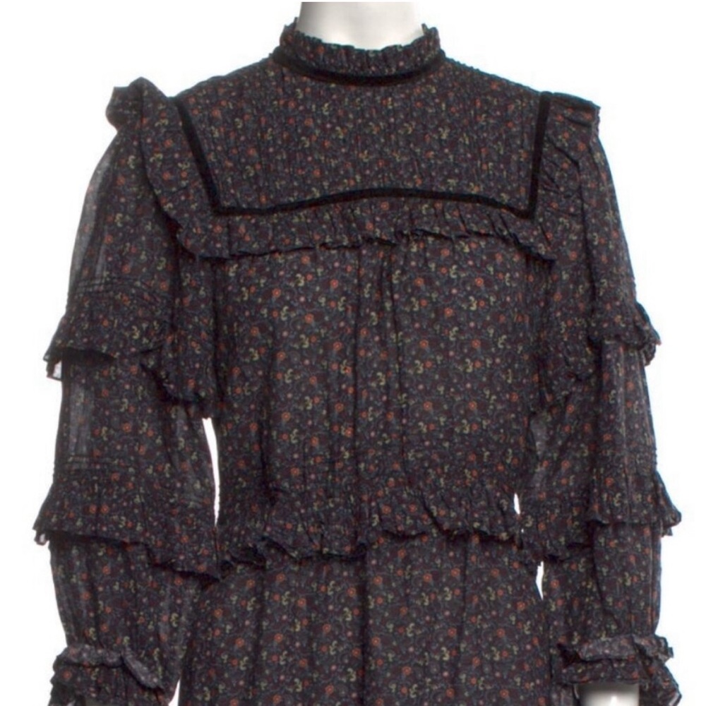 Doen Black Floral Long Sleeve Dress - Picture 2 of 3